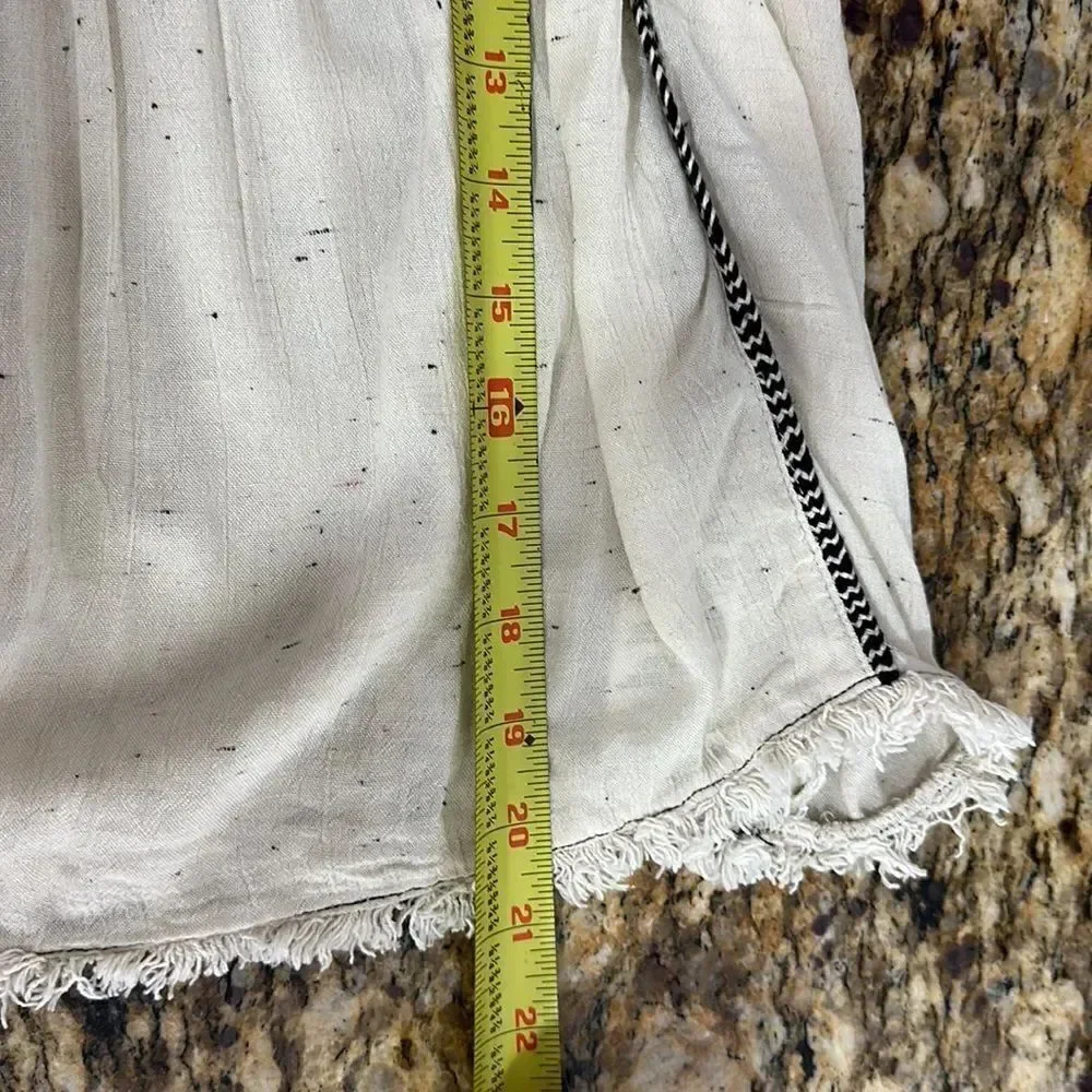 Free People Boho Cyprus Avenue Ivory Embroidered Top Blouse Size XS